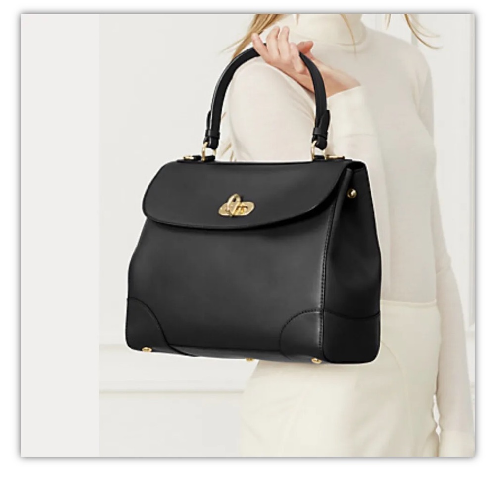 Ralph Lauren Black Leather Tiffin bag